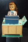 Vintage Linemar Tin Litho Battery Operated  Busy Secretary In Box  Minty 
