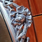 Antique Silver Plated Vanity Tray Art Nouveau Beveled Mirror 12 Inches