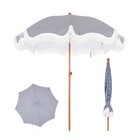 7ft Beach Umbrella With Carry Bag Patio Outdoor Fringe Umbrella Crank Tilt