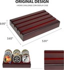 Challenge Coin Holder Display Case 4 Row Solid Wood Military Mahogany 
