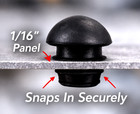 1 4  Hole Silicone Rubber Bumper Feet Ridged Push-in 7 16  Od Fits 1 16  Panels