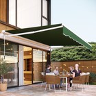 Patio Awning Manual Retractable Sun Shade Canopy Outdoor Deck Shelter 4 Size