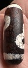 Antique Tibetan  Agate Bodhi Tree Dzi Bead  Dragon Scales  Cinnabar Spectacular