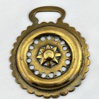 Brass Horse Medallion Antique English Traditional Sun Geo Boss Parade Harness