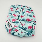 Baby Diaper Cover Adjustable Snap Whales Print One Size
