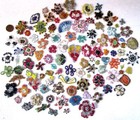 Very Rare Lot Antique Vintage Sari Saree Appliques 50 Pc Handmade Glass Beads M