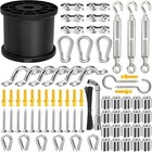 String Light Hanging Kit  164 Feet Black 304 Stainless Steel Cable With 165ft