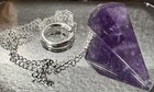 Natural Amethyst Crystal Pendulum Dowsing Reiki Healing Chakra Divination Stone