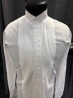 White Wing Collar Button Down Pleated Tuxedo Shirt  formal Events  Easy Care