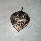 Vintage Brown Brass Copper Tone Lucky Money Plant Leaf Good Luck