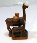 Llama Hand Carved Wood Folk Art Alpaca W  Baby 5    Decor  Peru Andean Highlands
