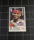 Lebron James Rookie Stamp   Sticker 1st Edition    st vincent      rare   Mint 