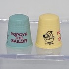 2x Antique Vintage Plastic Thimble Popeye The Sailor Man Sewing Sew Collectible