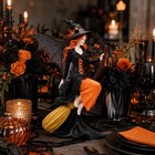 Comfy Hour Fairyland Collection 8    Fairy Witch Riding On Magic Broom Figurine