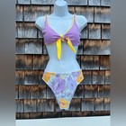 Cupshe Women s Purple   Yellow Floral Bikini Set     Size M