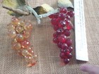 Vintage Lucite Acrylic Faceted Grape Clusters 2 Red   Yellow