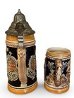 Vintage German Beer Stein -german Stein With Pewter Lid   Cuprelief German Stein