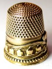 Antique Stern Bros  Gold-filled Thimble     bow Ribbons   Lilies-of-the-valley   
