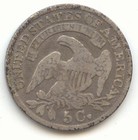 1833 Capped Bust Half Dime  Vg