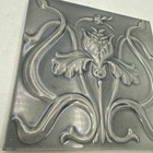 Antique Art Nouveau Majolica Tile C1900 Raised Relief Tulip 6 x6  Arch  Salvage