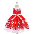 Toddler Kids Girls Christmas Santa Dresses Pageant  Gown Princess Party Dress