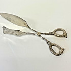 Rare Vtg Sterling Silver Serving Tongs Fish Meat Asparagus Made In Germany