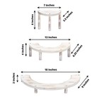 Whitewashed 3 Semicircle 3 Tier Wooden Cupcake Dessert Display Stands Events