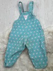Vintage Oshkosh Bgosh Baby Girls Overalls Size 18m Blue Pink Floral Corduroy