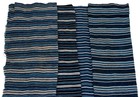 Striped African Indigo Cloth Ivory Coast Blue Cotton Handmade