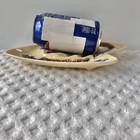 Vintage Beige Tan Brown White Ash Tray Mid Century Modern Ceramic Ashtray U s a 