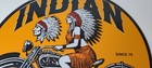 Vintage Indian Motorcycle Sign - Porcelain Gas Station Sign