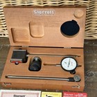 Vtg Starrett 657 Magnetic Base   Post Assembly   25-431 Indicator   Wood Case