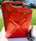 Vtg Usmc Military 5 Gallon Metal Gas Can Red Jerry Can W flexible Cap Spout  c 