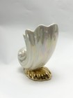 Vintage Rainbow Luster Ceramic Nautilus Shell Planter 