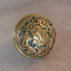 Antique Corbin Madrid Brass Bronze 1895 Ornate Victorian Floral Shell Door Knob