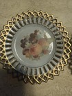 Vintage Or Antique Porcelain Plate Fruit  Lattice Edge And Gold Trim Germany