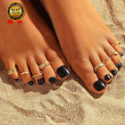 12pcs Toe Rings For Women 14k Gold Silver Plated Adjustable Toe Ring Set Open   