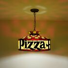 Pizza Hut Lamp Full-size Light  Real Stained Glass And Chain - Ships Fast