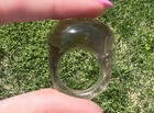 Smoky Quartz Sphere Gemstone Chunky Ring - Handmade Ring - Size 6