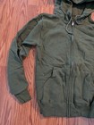 Vintage 60s Army Green Zip Hooded Sweatshirt Hoodie Best Metal Zip Nos Adult M