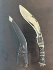 Vintage Nepalese Gurkha Kukri Knife Set Lion Head Pommel Engraved Scabbard