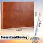 Leather Guest Book And Pen Stand Set  10 5  X 8  Embossed Guests Sign In Book Re
