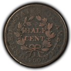 1804 1 2c Draped Bust Half Cent - Mint Error Cud - Vg - Sku-z6387