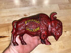 Buffalo Bison Piggy Bank Cast Iron Patina Metal 3 lbs Oil Gas Coal Collector Wow