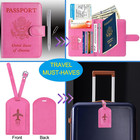 Passport Holder With Luggage Tag Cover Wallet Rfid Blocking Leather Case Travel 