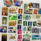 Lot Of Vintage Used British Postage Stamps From The Late 20th Century