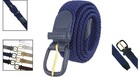 7001 Leather Covered Buckle Woven Elastic Stretch Golf Belt 1-1 4  32mm  Wide