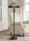 Tiffany Style Floor Lamp  Leaf And Vine Ii - 60  Tall  Stained Glass