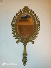 Vintage Ornate Brass Hand Mirror 13  Heavy 1920s 1930s 