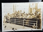 Vintage Photo 1920   s Crowd On Ship Deck With American Flags Patriotic